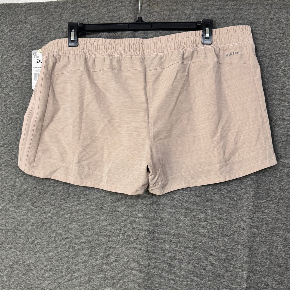 Adidas Women's 2XL HTHR WVN Pacer Training Shorts‎ Wonder Taupe Aeroready - Picture 3 of 11